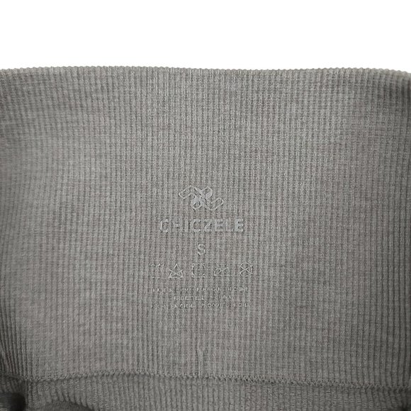 Chiczele Leggings Womens Small High Waisted Gray Pink Athletic Yoga Gym - Picture 8 of 11